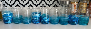 Ocean/Beachy Themed Glass Beer Can or Stemless Wine glass