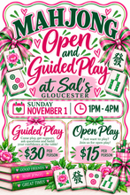 Load image into Gallery viewer, Open Play at Sal's in Gloucester November 1 from 1pm-4pm
