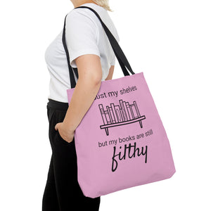 I dust my shelves but my books are still filthy tote *FREE SHIPPING*
