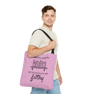 I dust my shelves but my books are still filthy tote *FREE SHIPPING*